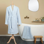 Karaca Home Men's Defy Blue 100% Cotton Bathrobe Set L/XL
 