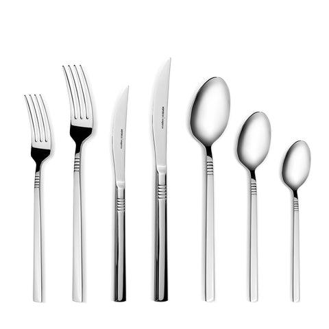 Karaca Nil for 12 Person Cutlery Set, 84 Piece, Silver