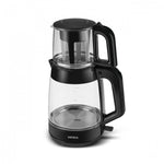 Karaca Glass Tea XL 2 in 1 Glass Tea Maker Shiny Black