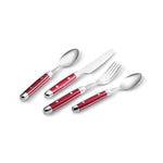 Karaca Alina 24-Piece 6-Person Fork, Knife, Spoon Set Red