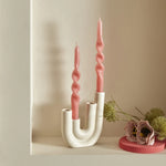 Karaca Home Spiral candle pink 2 pieces