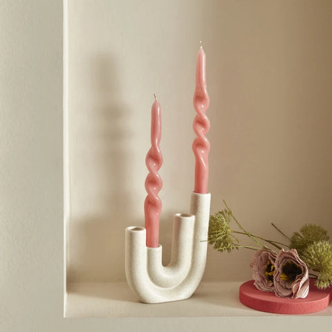 Karaca Home Spiral candle pink 2 pieces