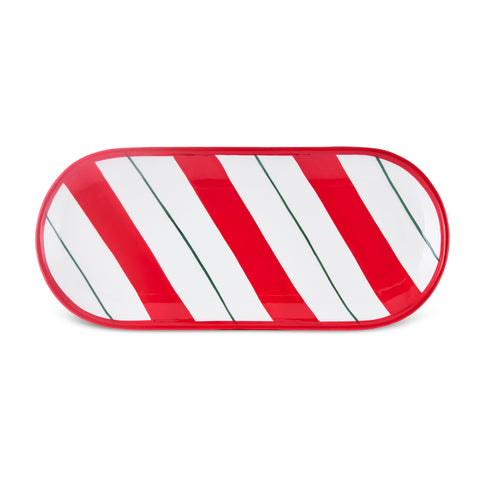 Karaca New Year 25 Candy Stripe Teller, 28 cm