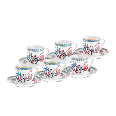 Karaca Hatay Kaffeetassen-Set für 6 Personen 80 ml