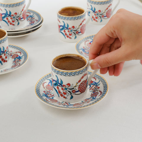 Karaca Hatay Kaffeetassen-Set für 6 Personen 80 ml