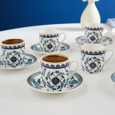 Karaca Rumi Coffee Cup Set for 6 People, 80 ml