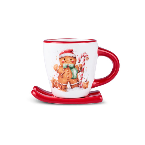 Karaca New Year 25 Cute Gingerbread Man Coffee Cup