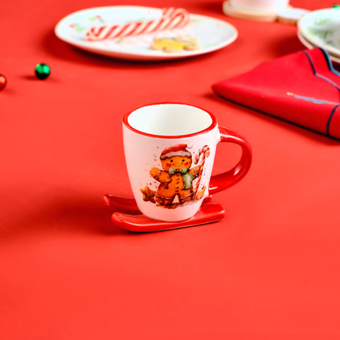 Karaca New Year 25 Cute Gingerbread Man Coffee Cup