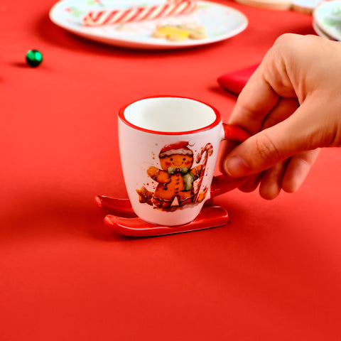 Karaca New Year 25 Cute Gingerbread Man Coffee Cup