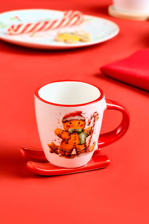 Karaca New Year 25 Cute Gingerbread Man Coffee Cup