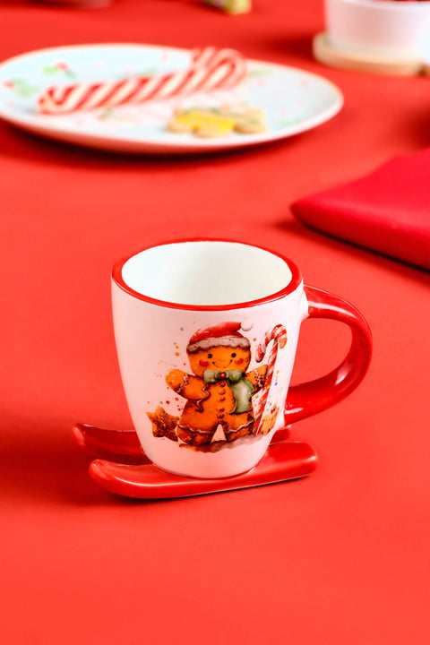 Karaca New Year 25 Cute Gingerbread Man Coffee Cup