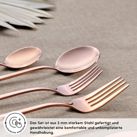 Karaca Orion Rosegold 60-Piece Cutlery Set for 12 Servings