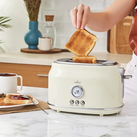 Karaca Retro Cremefarbenes Toaster