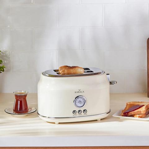 Karaca Retro Cremefarbenes Toaster