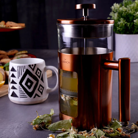 Karaca Borosilikat Glas Kupfer French Press