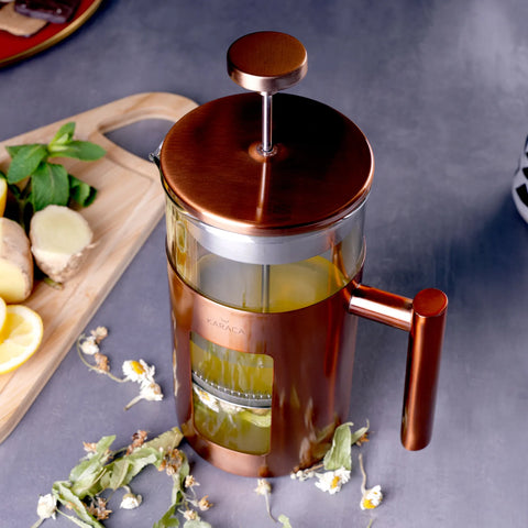 Karaca Borosilikat Glas Kupfer French Press