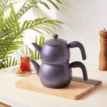 Karaca Biogranit Steel Plus Teapot Set Bakelite Handle Purple