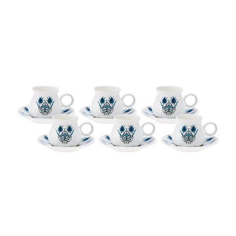 Karaca Bursa Kaffeetassen-Set für 6 Personen 90 ml