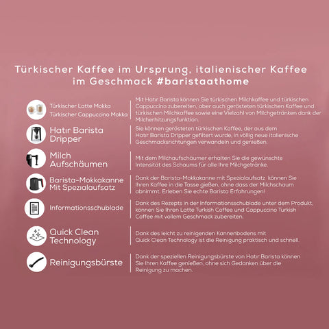 Karaca Hatır Barista Cappuccino und Türkische Kaffee Maschine Anthrazit