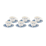 Karaca Fine Pearl Azur Coffee Cup Set for 6 Person 100 ml