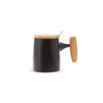 Karaca Black Knight Mug with Lid and Spoon 400 ml