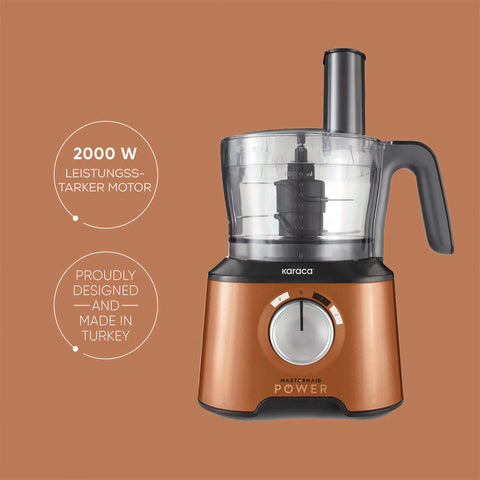 Karaca Mastermaid Power Multifunktionsset 10 in 1 Lebensmittelzubereitung 2000W Bronze