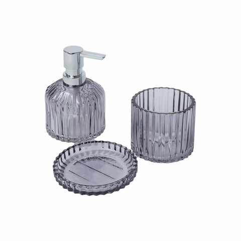 Karaca Home Line 3-teiliges Badezimmer-Set Fume