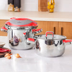 Karaca Orbit Red Pressure Cooker Set 4+6 Liters