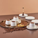 Karaca Streamline Saturn Coffee Cup Set for 6 Person Gold