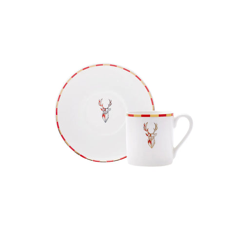 Karaca Aries Column Kaffeetasse Rot 90 ml