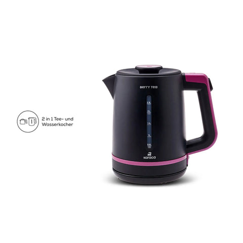 Karaca Berry Tea XL 2in1 Teekocher und Wasserkocher mit Stahlteekanne Pinkberry