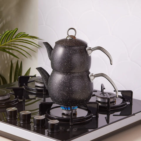 Karaca Biogranit Steel Plus Teapot Set Black