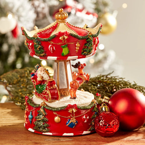 Karaca Home Karussell Musikalisches Weihnachtsobjekt 15 cm