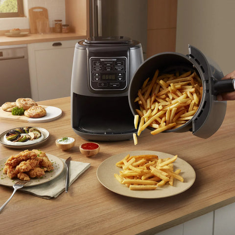 Karaca Air Cook XL 2 in 1 Talking Airfryer Ikonisches Beige