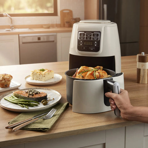 Karaca Air Cook XL 2 in 1 Talking Airfryer Ikonisches Beige