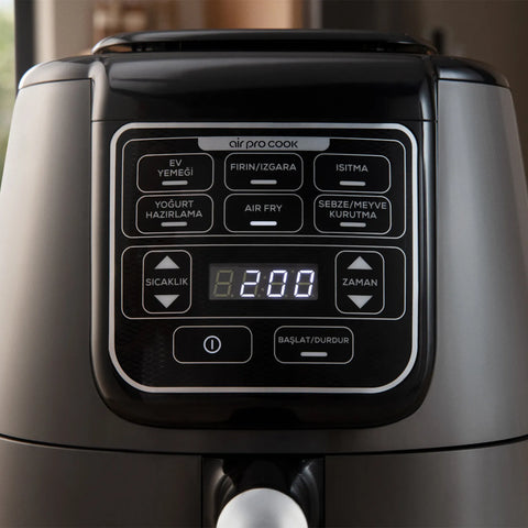 Karaca Air Cook XL 2 in 1 Airfryer Space Grau Schwarz, 4L, 1550W