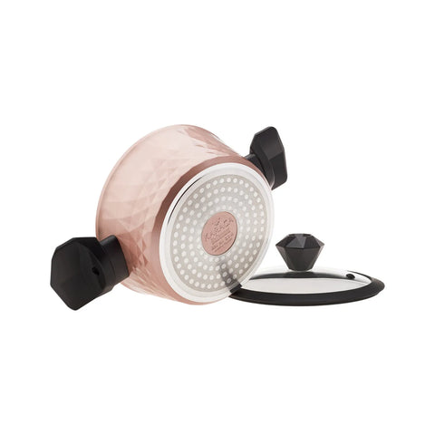 Karaca Bio Diamond 7-teiliges Induktions Kochgeschirr-Set Rose Gold Antibakterieller Griff 