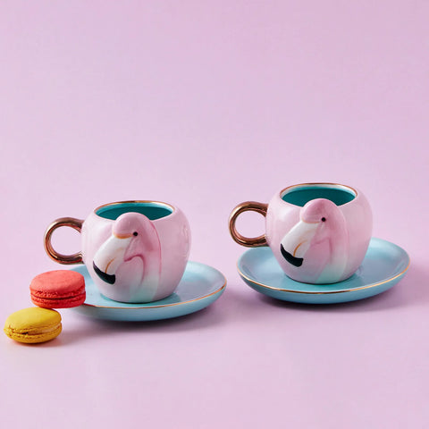 Karaca Flamingo Kaffeetasse Set für 2 Personen 90 ml