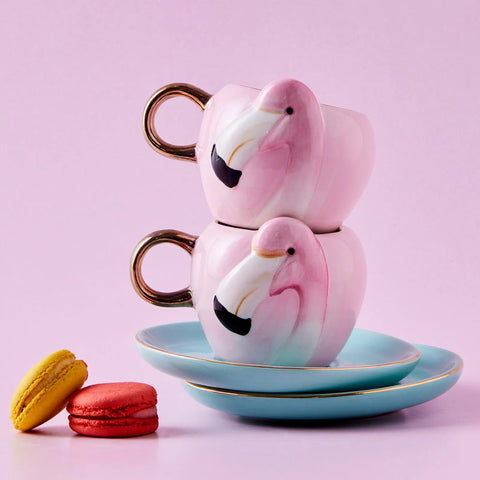 Karaca Flamingo Kaffeetasse Set für 2 Personen 90 ml