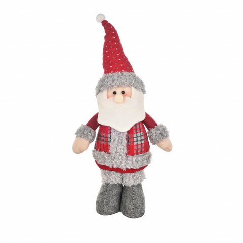 Karaca Home Stehender Weihnachtsmann Plüsch Objekt 44 cm