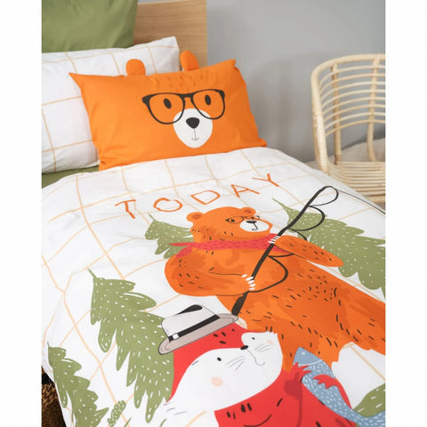 Karaca Home Young Wild Friends 100% Baumwolle Einzel Bettbezug Set