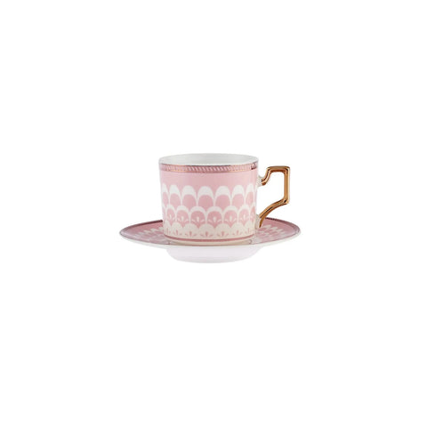 Karaca Jolly Pink Flower 6er Set Kaffeetassen 100 ml