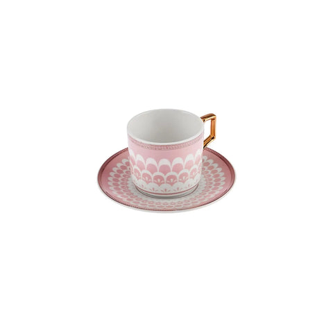 Karaca Jolly Pink Flower 6er Set Kaffeetassen 100 ml