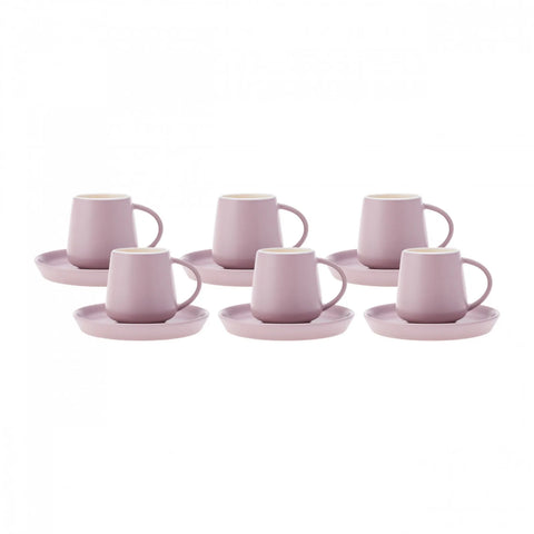 Karaca Datca 6 Personen Kaffeetassen-Set Flieder 90 ml