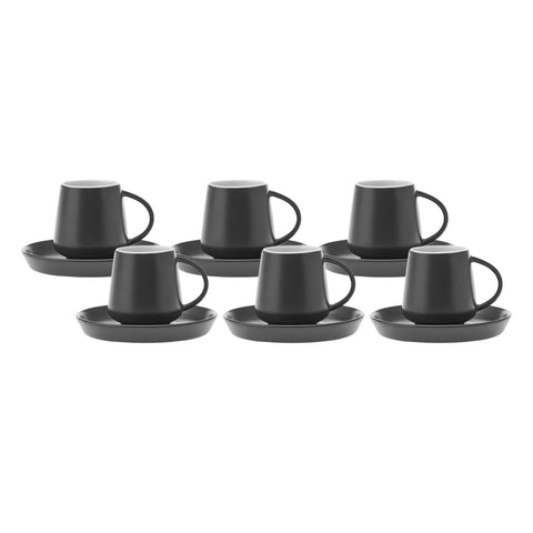 Karaca Datca 6 Personen Kaffeetassen-Set Schwarz 90 ml