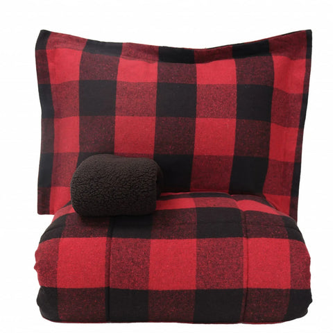 Karaca Home Mountain Rot-Schwarz Double Cozy Comfort