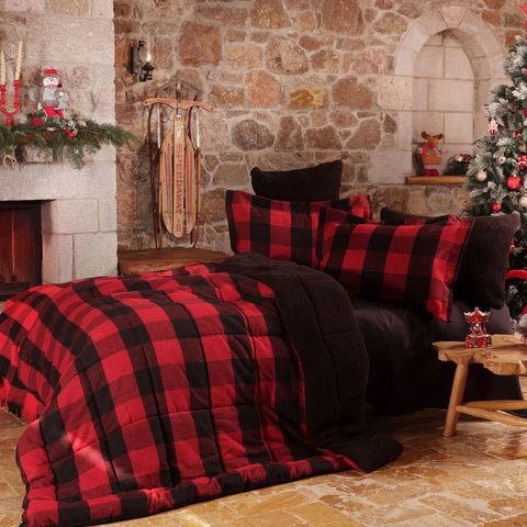 Karaca Home Mountain Rot-Schwarz Double Cozy Comfort