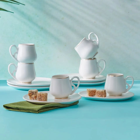 Karaca Ikram Kaffeetassen-Set für 6 Personen 80 ml