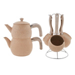 Karaca Biogranit Steel Plus Bakelite Teapot and Coffee Pot Set Coffee