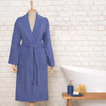 Daily Soft 100% Cotton Men’s Bathrobe, L/XL, Indigo